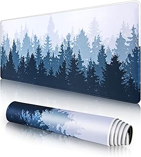 EFISH Large Gaming Mouse Pad with Stitched Edges,Extended Mousepad,Durable Non-Slip Natural Rubber Base,Washable Keyboard Pad,Desk Pad for Gamer,Office & Home.(31.5 × 11.8 × 0.12in)