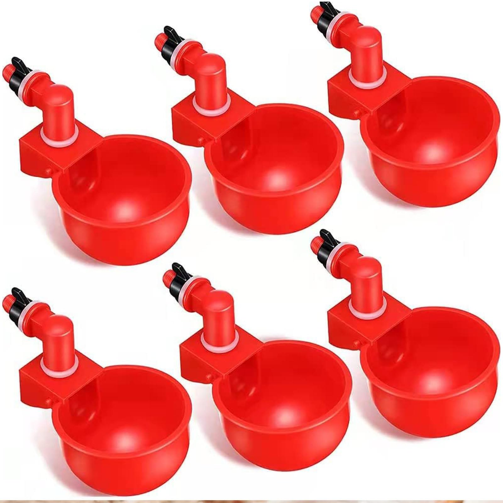 6 pcs Chicken Automatic Water Filling Water Saving Chickens Water Supply Cup Chickens Automatic Water Supply Cup for Poultry Waters Drinking Cup for Poultry, Bird, Duck and Chicken