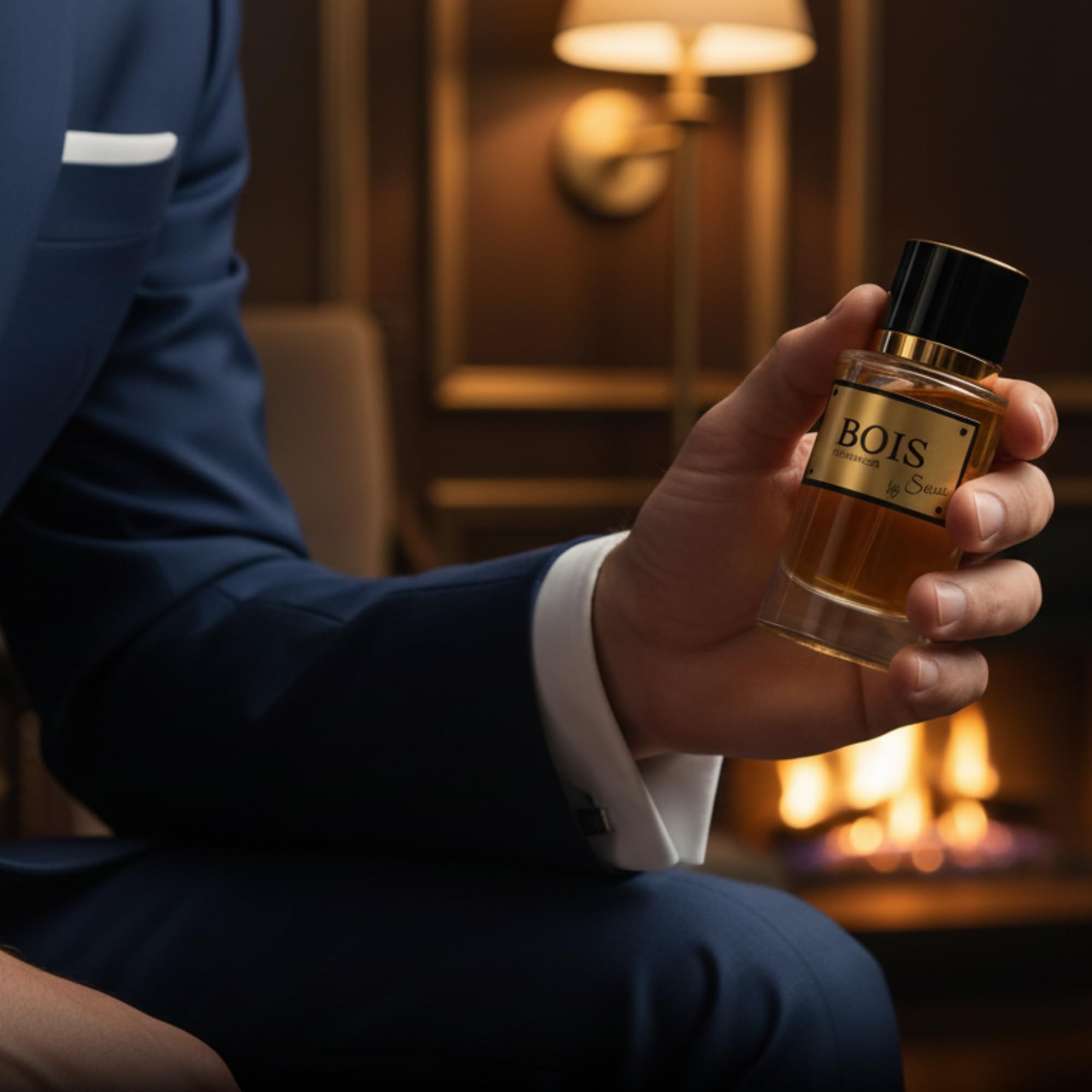 Parfum BOIS Intense – FRAGRANCES BY SASSO – Coffret Luxe – Extrait De Parfum 50 ml + Musc 3 ml + 5 Échantillons OFFERTS – Coffret Cadeau Homme – Collection Privée