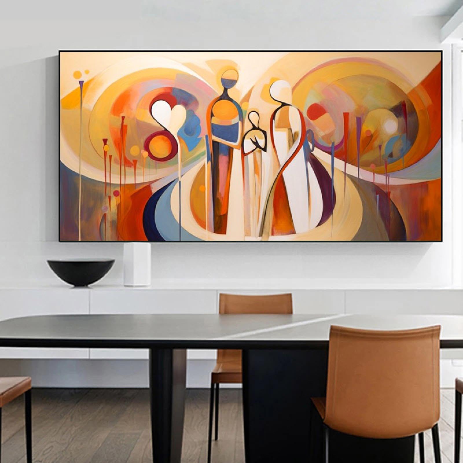 SDVIB Dipinto arancione astratto Stampato su tela Poster di famiglia Immagini di arte murale Camera moderna Decorazioni per la casa per soggiorno27,5" x55,1(70x140 cm) Senza cornice