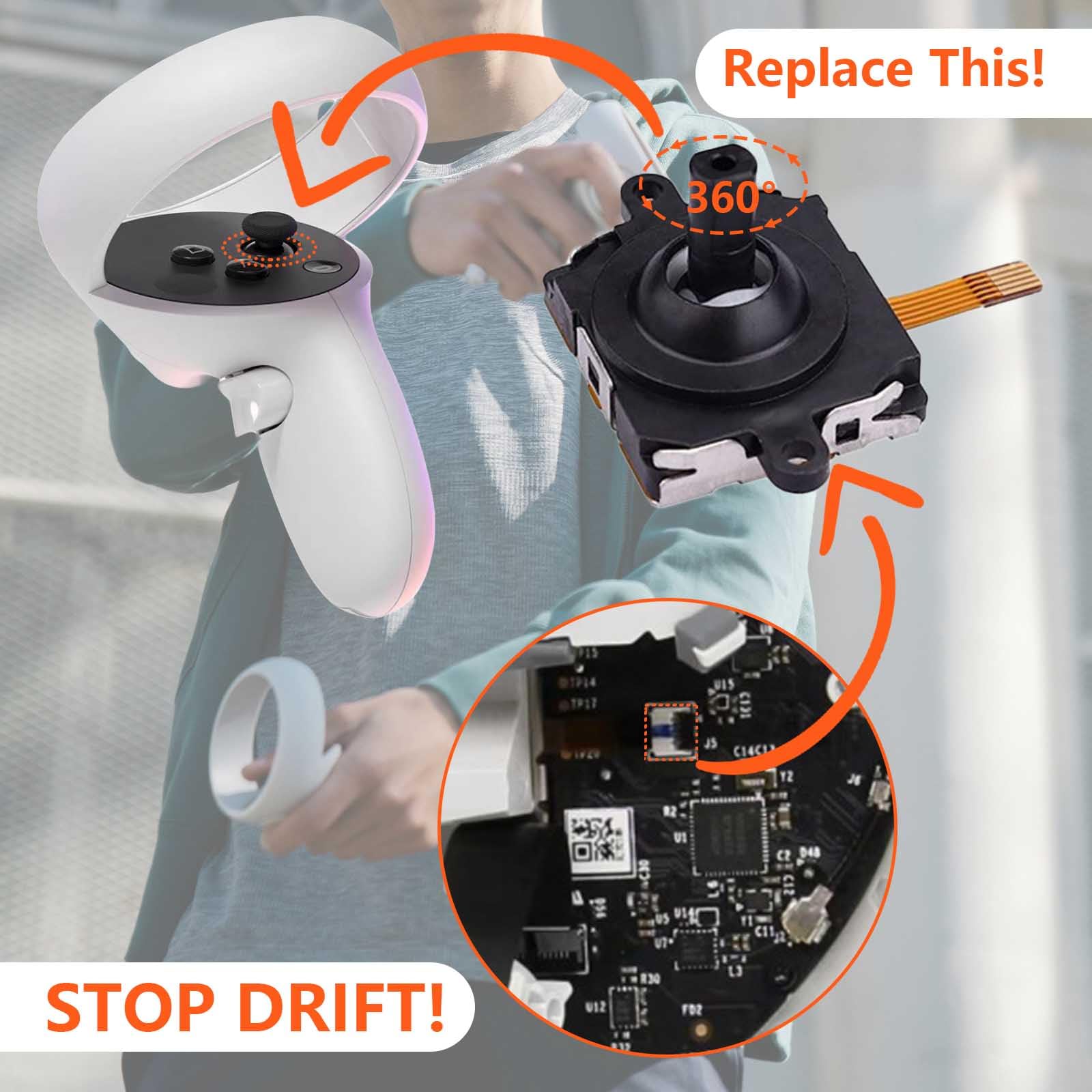 Oculus Quest 2 Controller Joystick Repair Kit, Replacement Parts