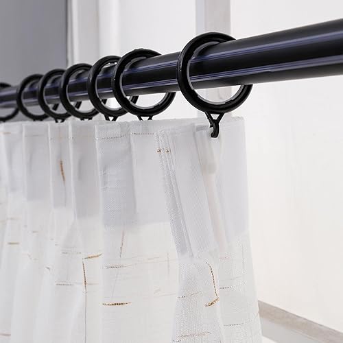 Miniatura 10 de Paneles de cortina plisada de gasa transparente para ventana, 40 pulgadas de ancho y 63 pulgadas de largo, para cocina, dormitorio, sala de estar,