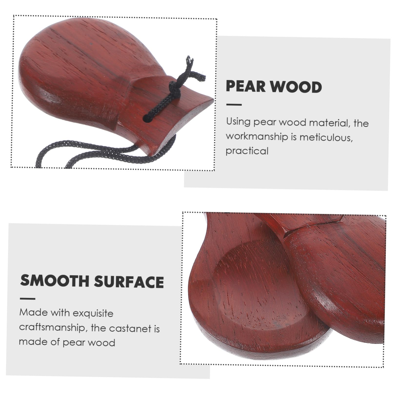 GOOHOCHY Percussion Instruments for Adults Castanets Made of Wood Perfect for Classroom Rewards