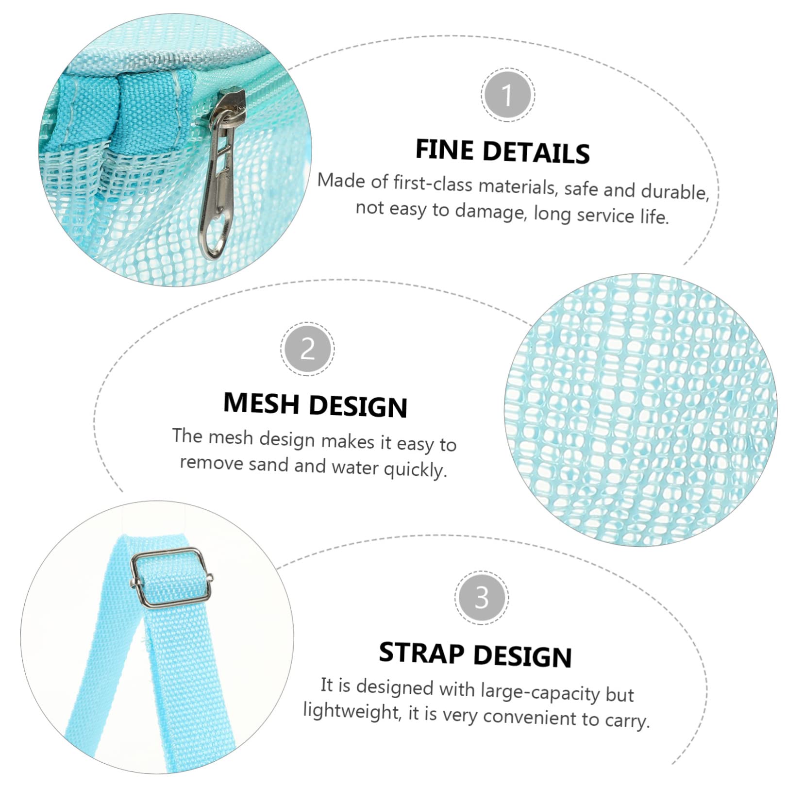 Veemoon Small Beach Bag Mesh Boys and Girls Shell Storage Pouch Beach Toy Carrier Camping Gear Organizer Compact Portable for Boys Girls