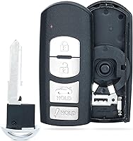 Vista 1 de Beefunny Funda de llave de repuesto para mando a distancia de coche, 4 botones, para Mazda 3 6 2014-2018 SKE13D-01 (Solo funda de llave)