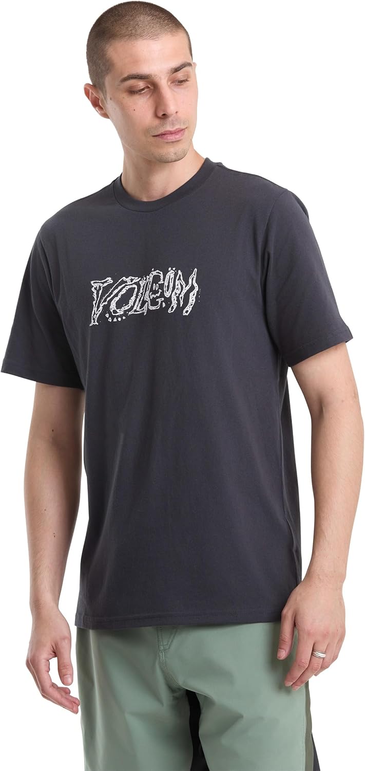 Volcom Men's Assorted Logo Short Sleeve T-Shirt – Standard Fit Cotton Graphic Tee