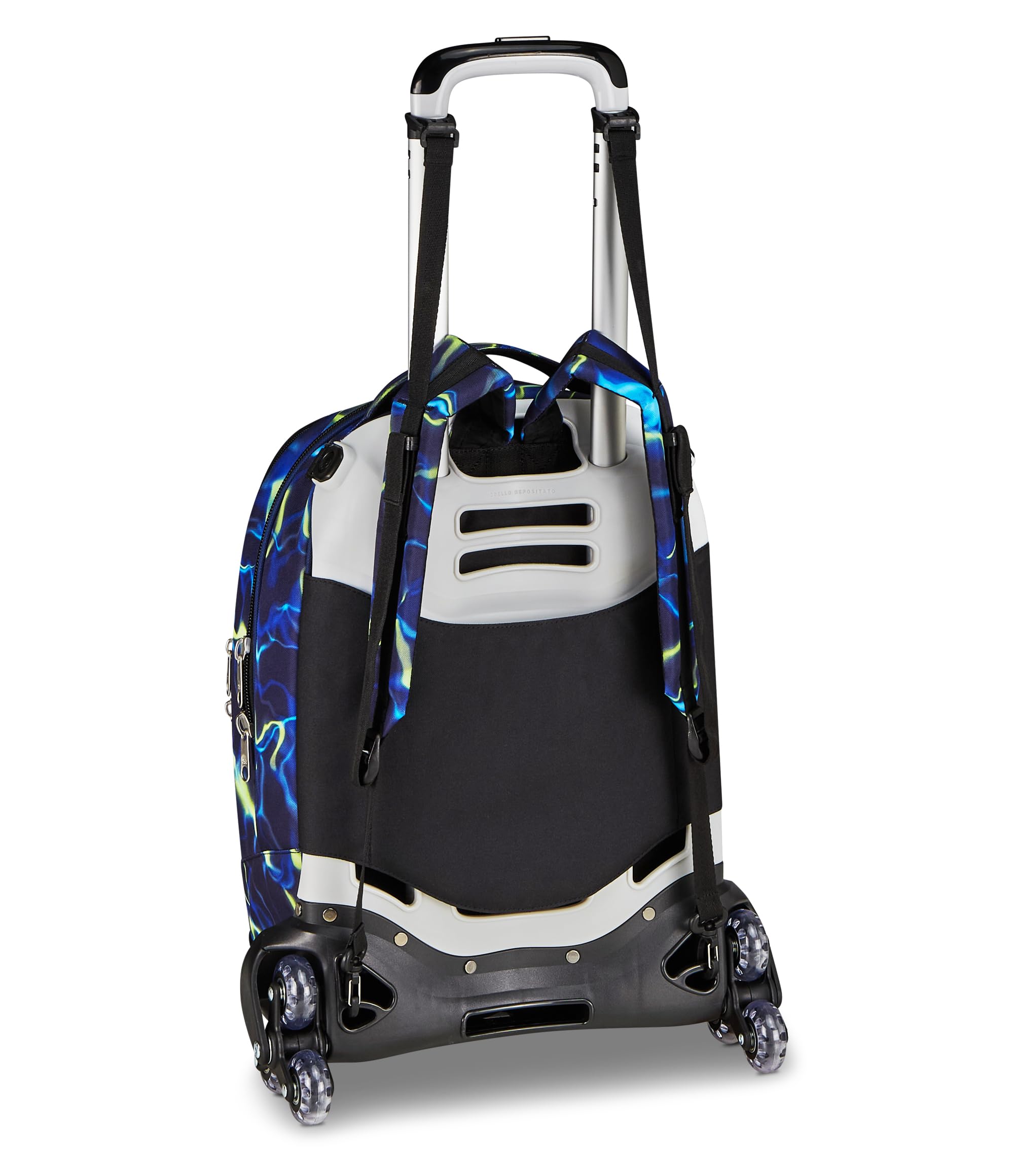 Seven Trolley Scuola Jack 8 Ruote Detach ELECTICVIBE BOY, Blu, 43 L, Scomponibile, Zainetto staccabile, 4 in 1, Cross-over System, Tasche multifunzione, Scuola elementare e media, Bambino, Ragazzo