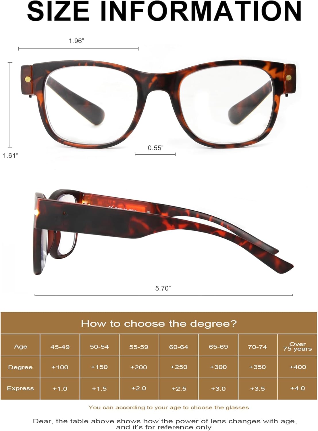 OKH Lighted Rechargeable Reading Glasses - Clear Vision Hands Free LED Eyewear with Blue Light Readers