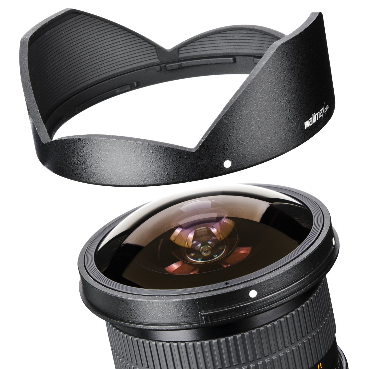 Walimex Pro Fish-Eye II 8 mm 1:3,5 DSLR Objectif pour monture d'objectif Canon EF-S noir (avec pare-soleil amovible)