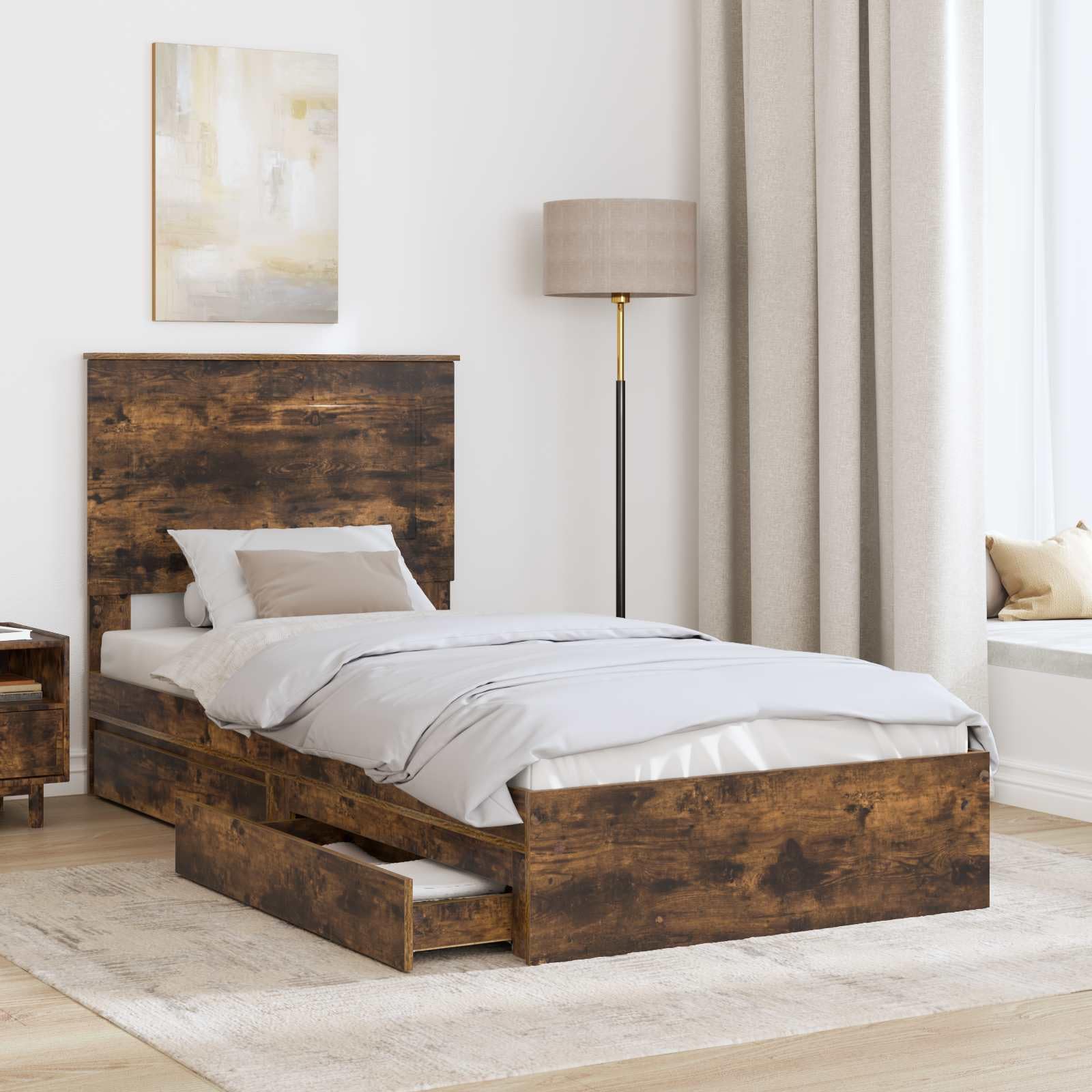Z miejscem do przechowywania Nowoczesny design Dąb wędzony Brązowy 90 x 200