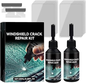 2 set Windscreen Repair Kit, 2026 New Cracked Windshield Repair Kit for Chips and Cracks, Car Windshield Crack Repair Kit, Glass Repair Liquid for Cracks, Windscreen Chip Repair Kit
