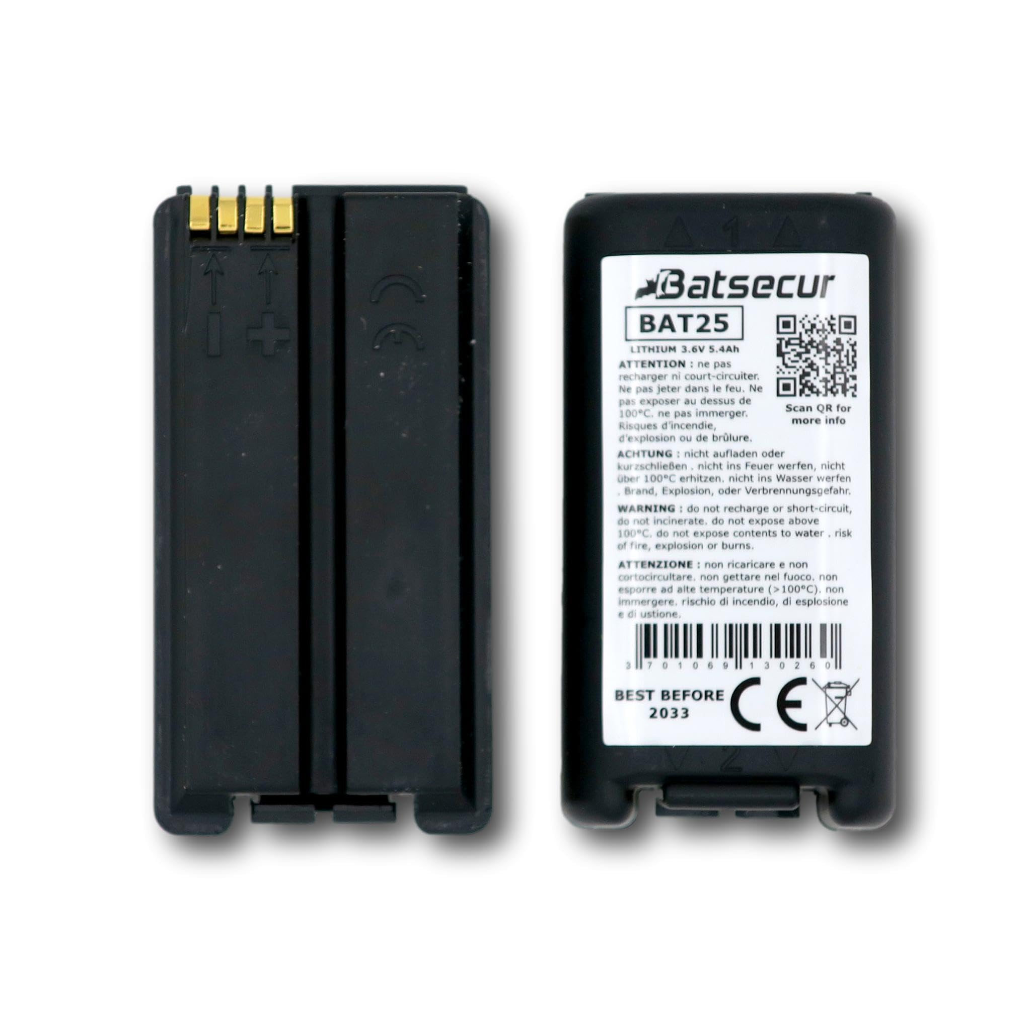 Pack 2 Batterie Allarme BAT25 Compatibile con BATLi25 BATLi26 BAT26 DAITEM Hager ATRAL 3.6V 4Ah - 3.6V 5.4Ah Li-SOCl2