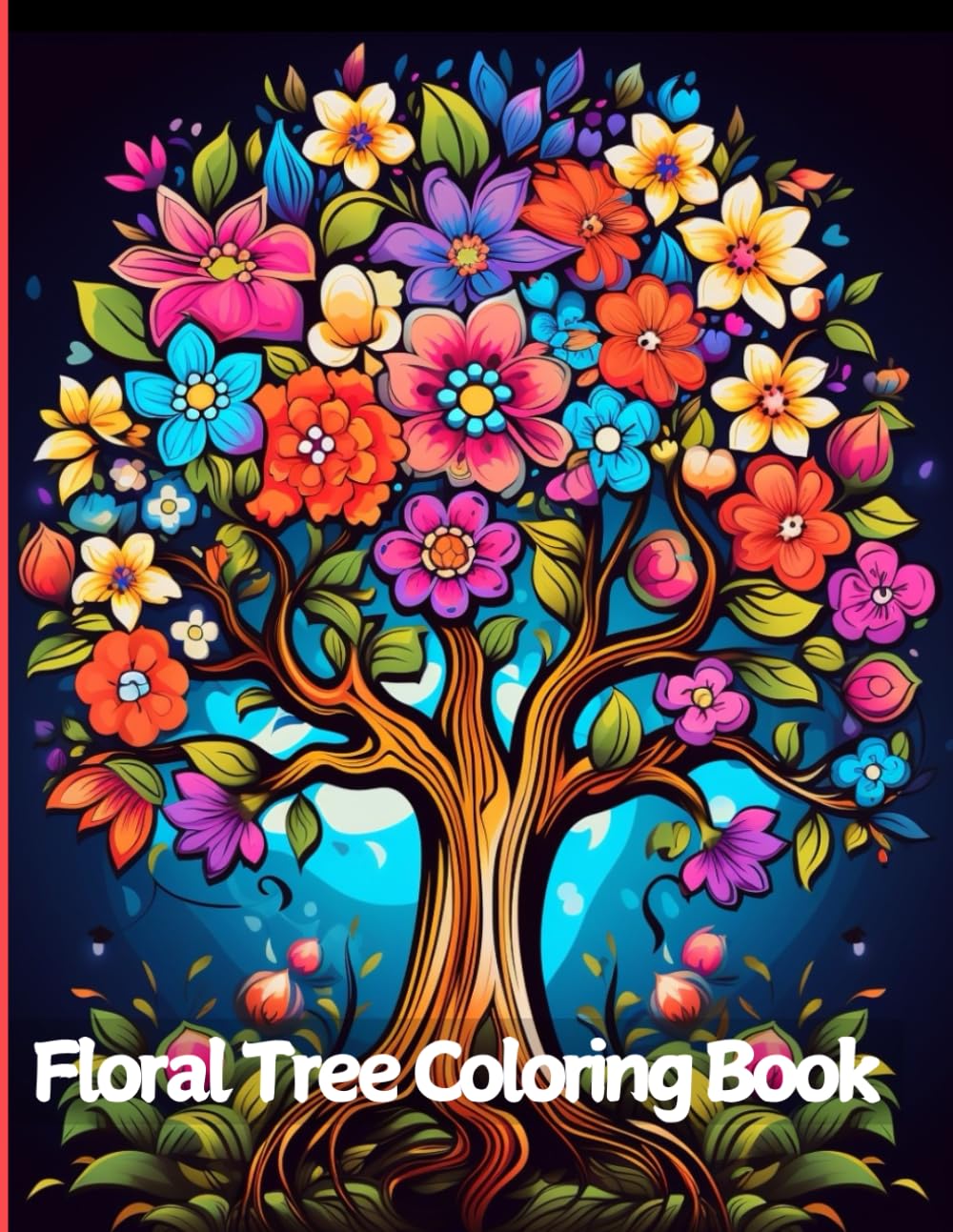 Amazon.com: Floral Tree Coloring Book for Adults; Bold and Easy Designs ...