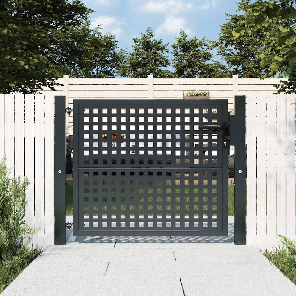 vidaXL Puerta de jardín Antracita 100x75 cm Acero
