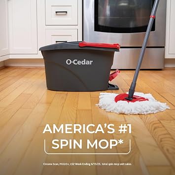 O-Cedar Bucket EasyWring Spin Mop System + Two EasyWring Deep Clean Refills (Variety Pack)