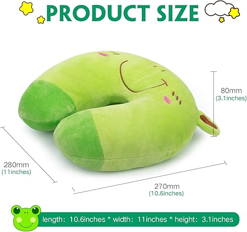 Miniatura 9 de H HOMEWINS Travel Pillow for Kids,Cute Animal Neck Pillow for Boys Girls,Soft Neck Head Chin Support Pillow,Travel Accessories for Airplane, Car