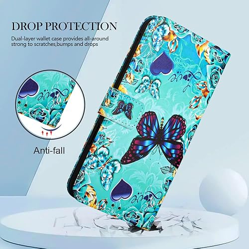 Miniatura 4 de ONV Funda tipo cartera para Redmi K40 Pro - Funda de teléfono con diseño de animales con tarjetero y soporte para tarjetero, funda de cuero con