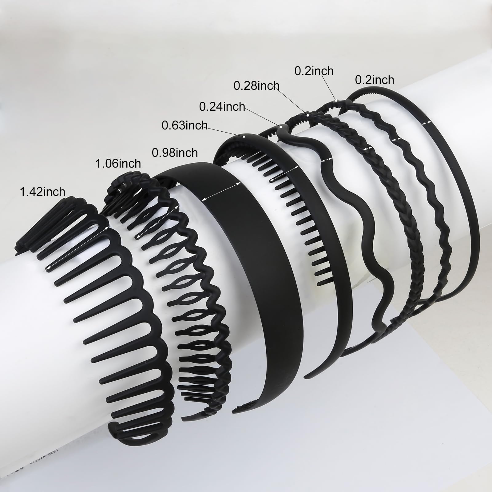 Dinghaole 2 Pezzi Fasce per Capelli Zig Zag, Pettine per Capelli con Denti di Squalo, Capelli In Plastica A Forma Ondulata Accessorio Cerchi Capelli, per Donne, Ragazze, Uomini