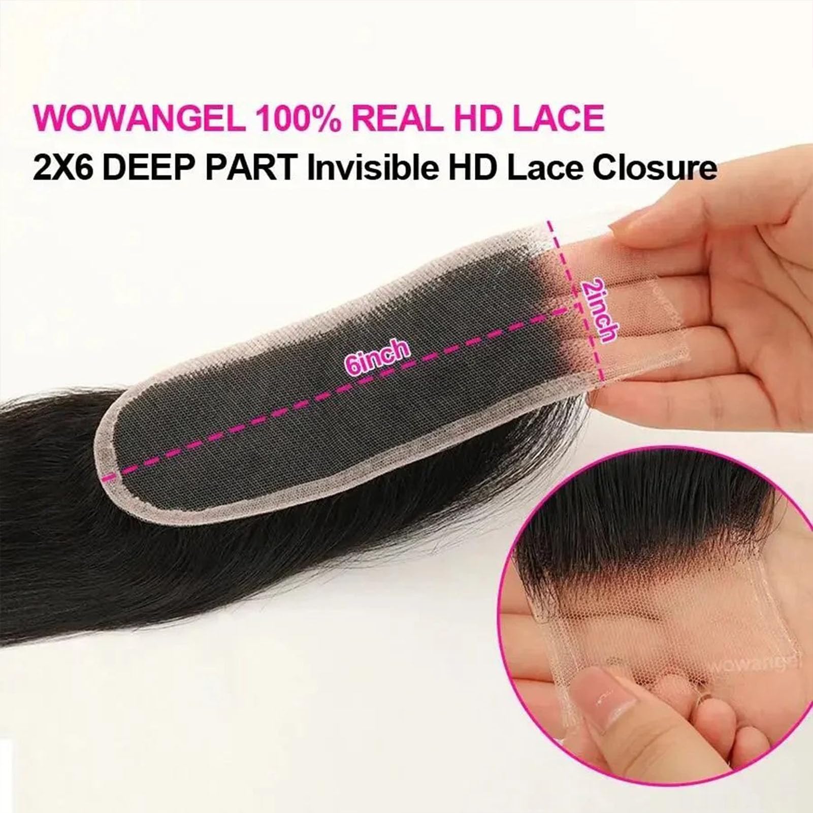 WOWANGEL 0.1mm Ultra-thin SKINLIKE Real HD Lace Closure - Image 3