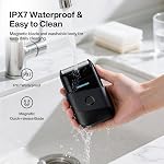 Foil Shaver for Men, Protable Shavers with Double Floating Blade, IPX7 Electric Razor Men with UV Lamp, Cordless & Painless Electric Shaver for Men with Auto Travel Lock, USB-C Rechargeable Trimmer