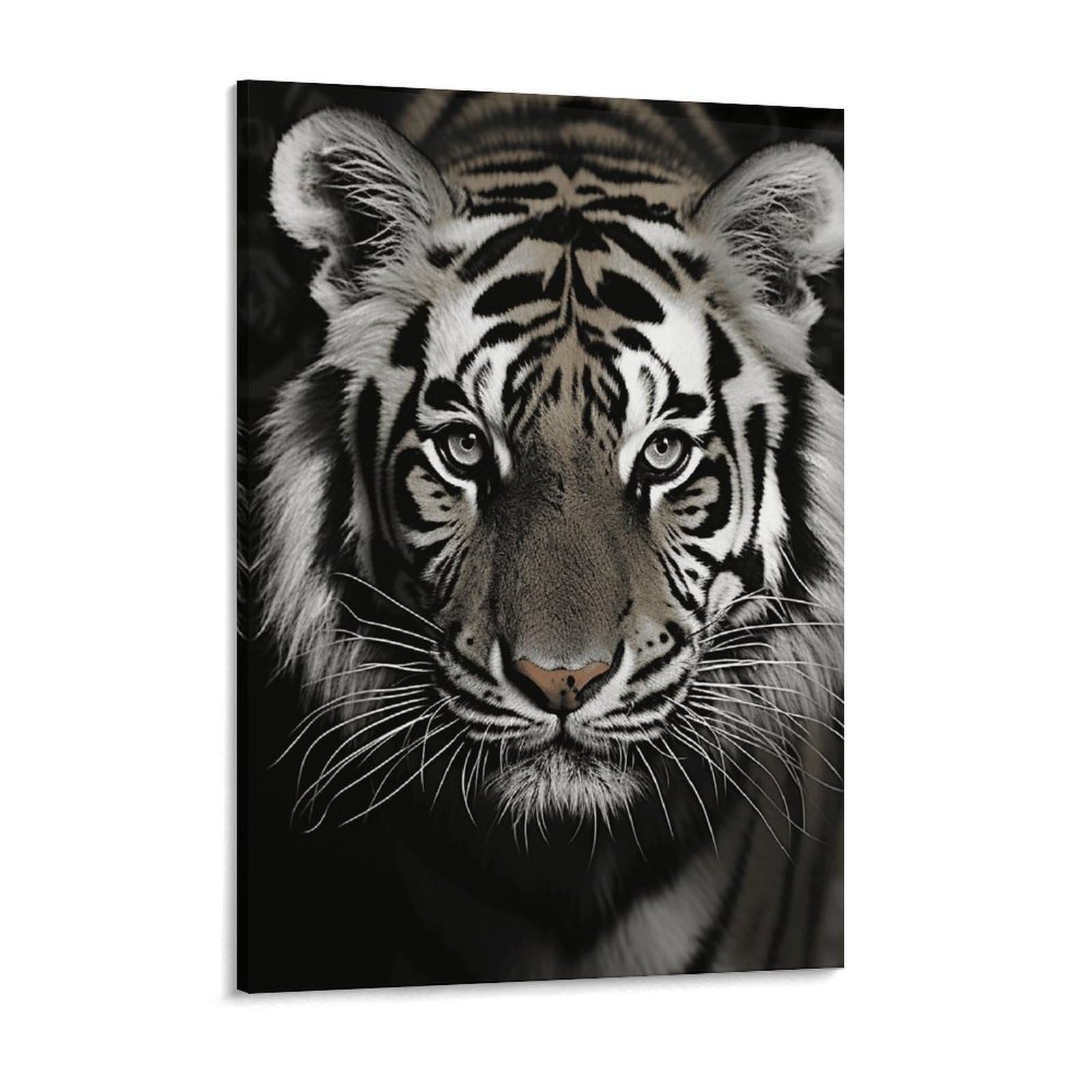 Black And White Tiger Canvas Wall Art for Bedroom 18x24inch Canvas Prints Artwork for Walls Modern Picture Artwork Painting for Living Room Aesthetic Wall Paintings for Bathroom Kitchen Offic