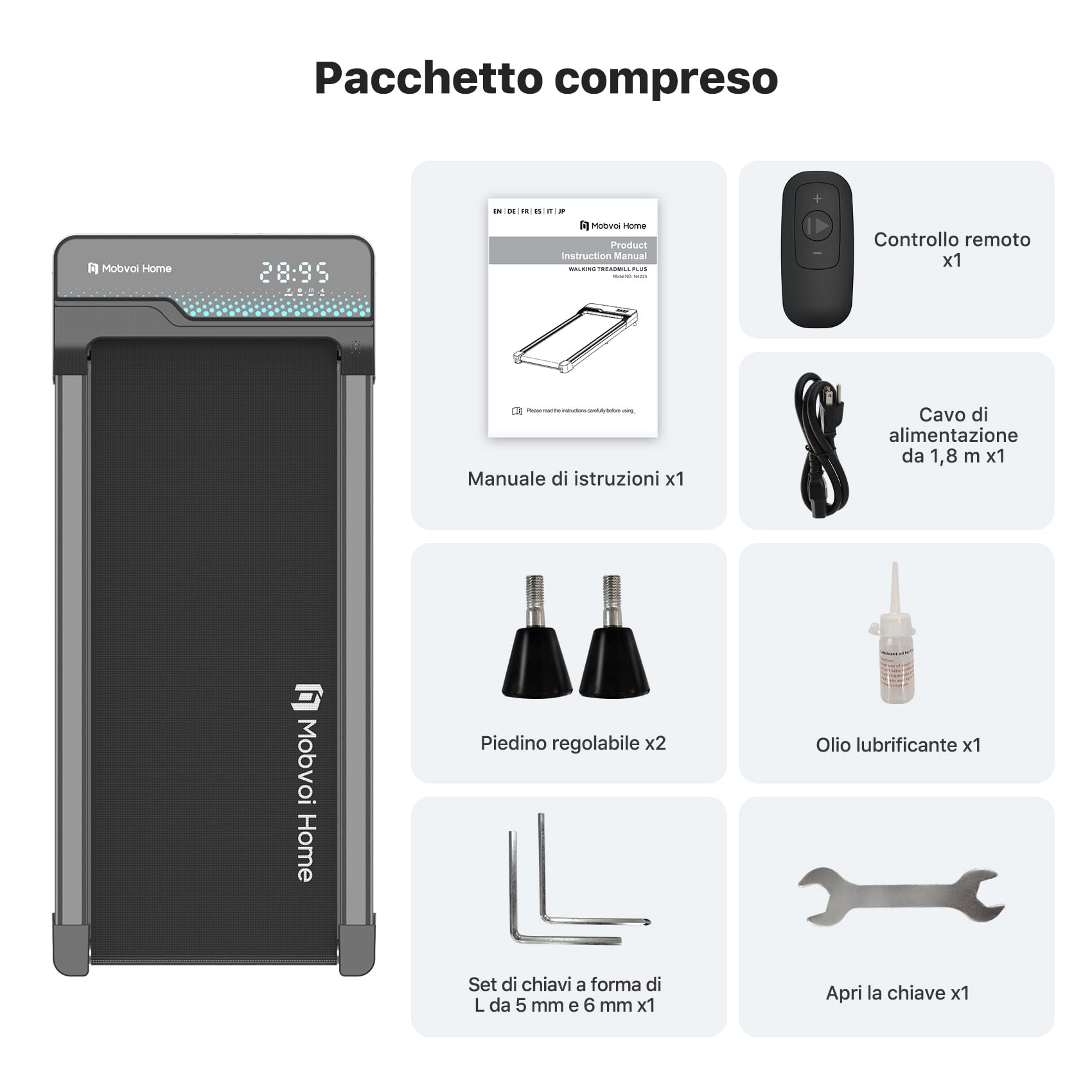 Mobvoi Walking Pad Tapis roulant AI Intelligente sotto la scrivania portatile 2 in 1 per casa e ufficio Camminata Jogging Macchina da corsa TicSports Zwift Kinomap 6 km/h Facile da riporre 120kg