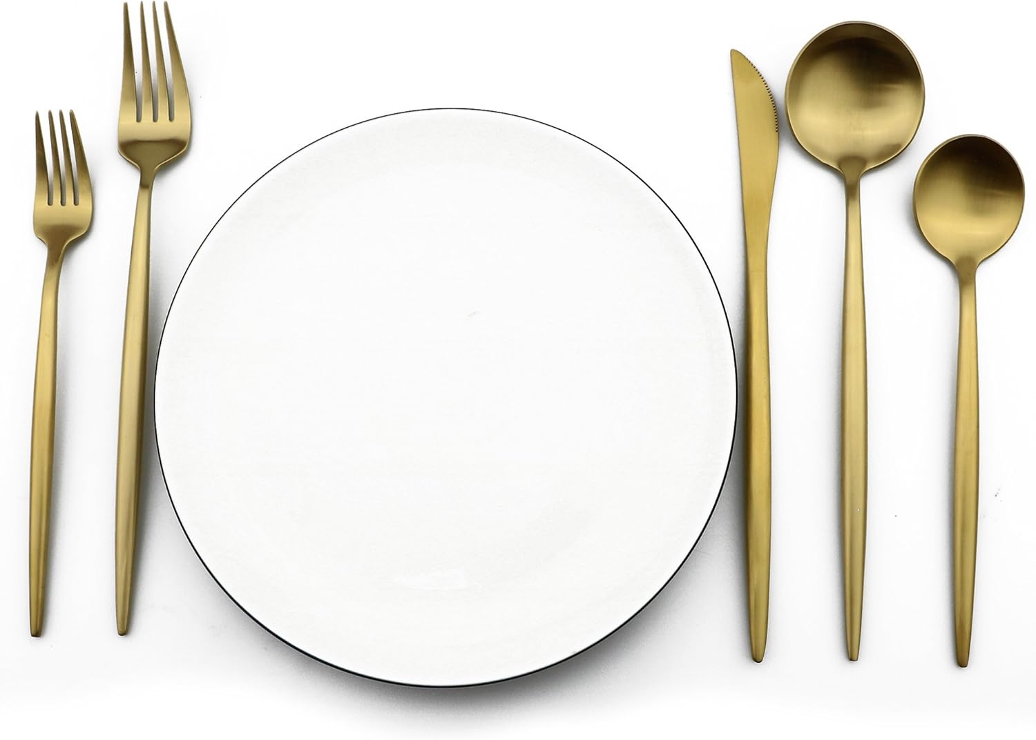 20-Pieces Gold 18/10 Stainles Steel Flatware Set, Knife Fork Spoon Silverware Set, Dinnerware Set Service for 4, Matte Finish, Dishwasher Safe