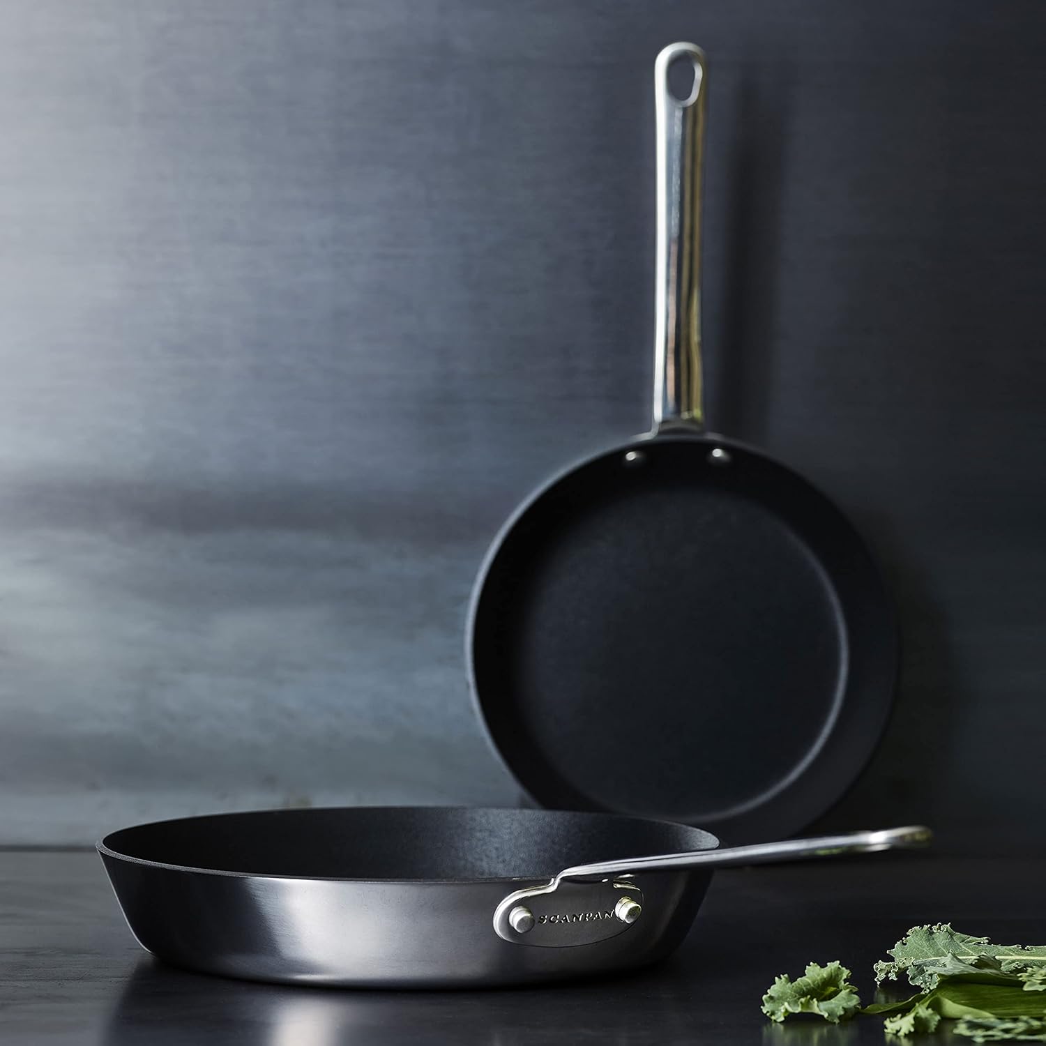 Scanpan Stratanium+ Nonstick Stainless Steel 9.5 & 11" Fry Pan Skillet Set with Lids - Maitre D' - Made in Denmark