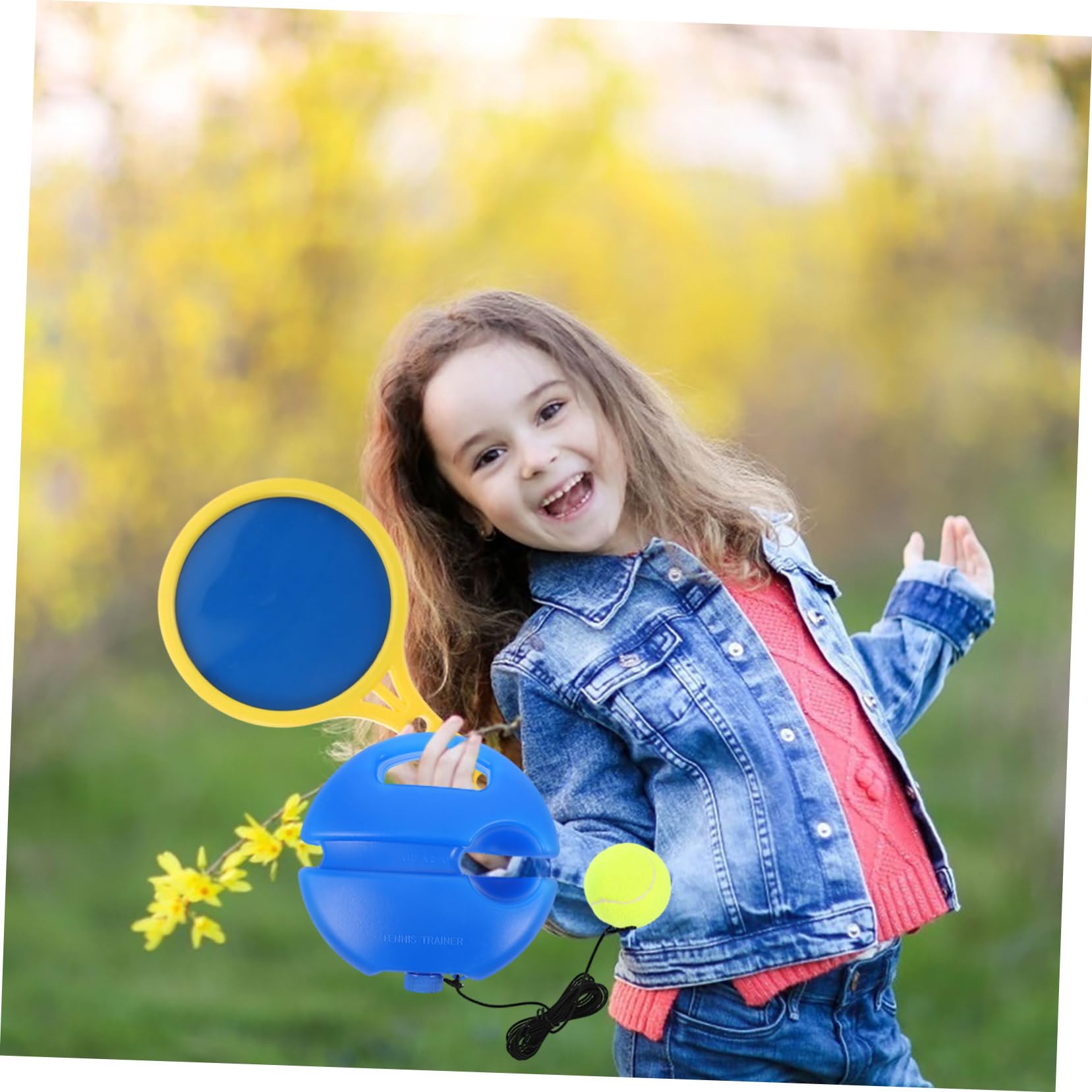 Toddmomy Palla da Tennis Rimbalzante con Base e Corda Attrezzatura per Allenamento di Tennis Fornitura Kit Strumento Portatile da Interno Allenatore Principiante Sport