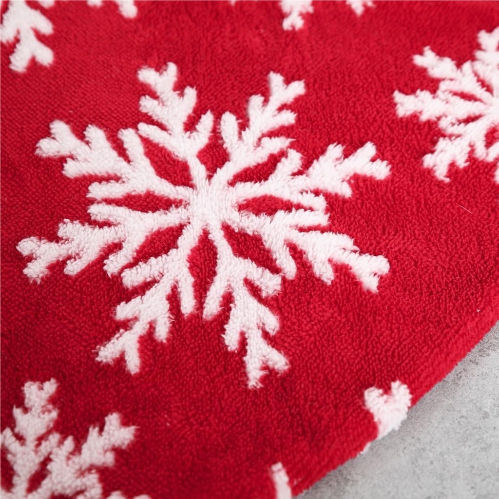 Tree Skirt Christmas Christmas Tree Skirt Comfortable Cotton Velvet Jacquard Tree Skirt Snowflake Plush Tree Bottom Tree Skirt Christmas Skirt Tree(122cm)