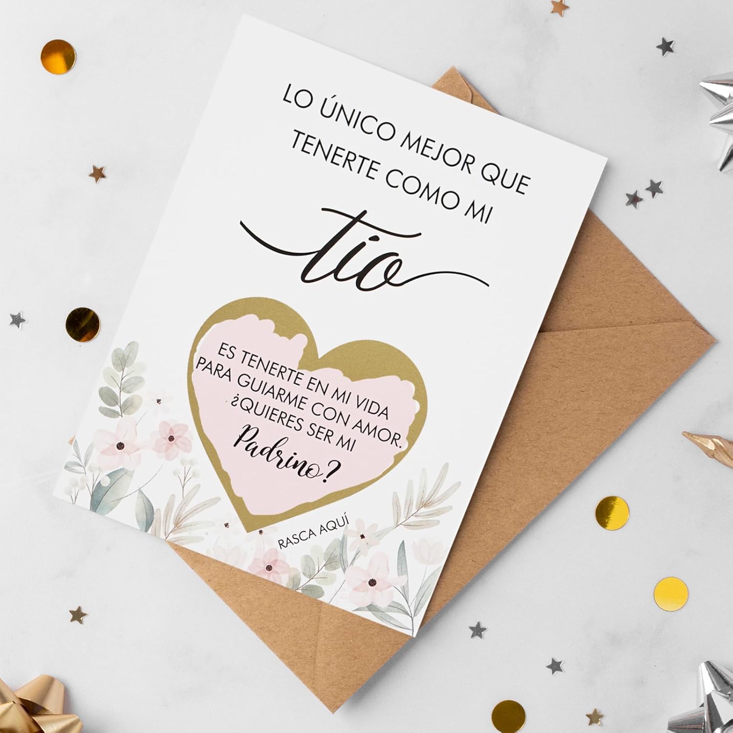 Spanish Will You Be My Godfather Scratch Off Card for Uncle, Godfather Proposal Gift from Niece Nephew, Padrino Proposal Card - Tio - Image 6