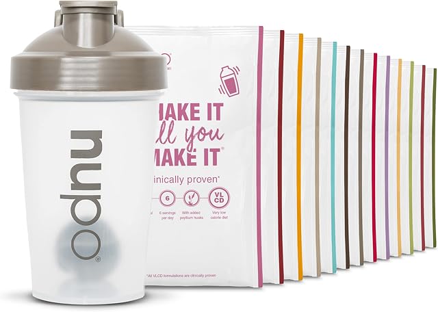 NUPO Diet Sample Set I Clinically Proven Total Meal Replacement for Weight Management I 1 x Shaker, 6 x Diet Shake, 3 x Soup, 3 x Meal, 1 x Oatmeal I Low Calorie, Gluten Free & GMO Free