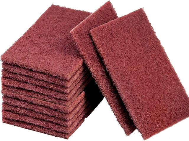 AMACOAM Heavy Duty Scouring Pads Kitchen Scouring Pads Scrub Pad Emery Descaling Rust Stains Removal Scouring Scrubber Sponge Copper Pipe Cleaner Clothes for Plumbers Soldering Cleaning Tool 10 Pieces