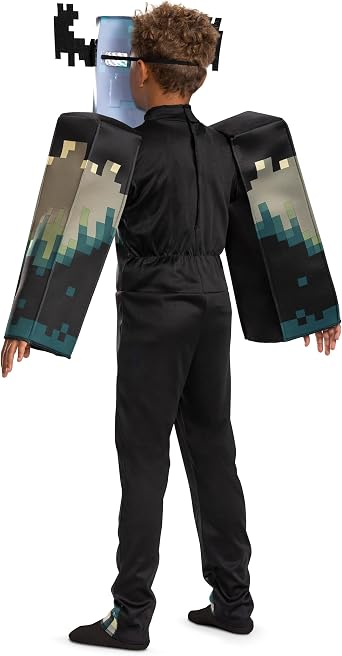 Disguise Minecraft Warden Costume, Official Deluxe Minecraft Costume for Kids with Headpiece and Jumpsuit, Child Size (4-6)