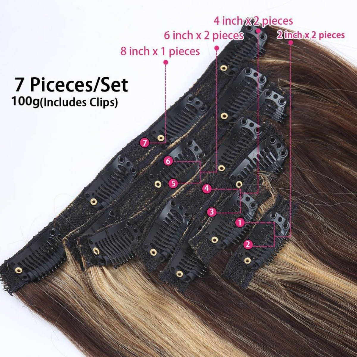 Unipearl 100% Remy Human Hair Clip in Extensions - Image 4