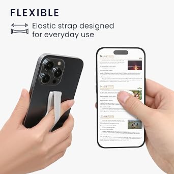 kwmobile Smartphone Finger Holder Mobile Phone Holder Handle One-Hand Operation Set of 3 Mobile Phone Holders in White