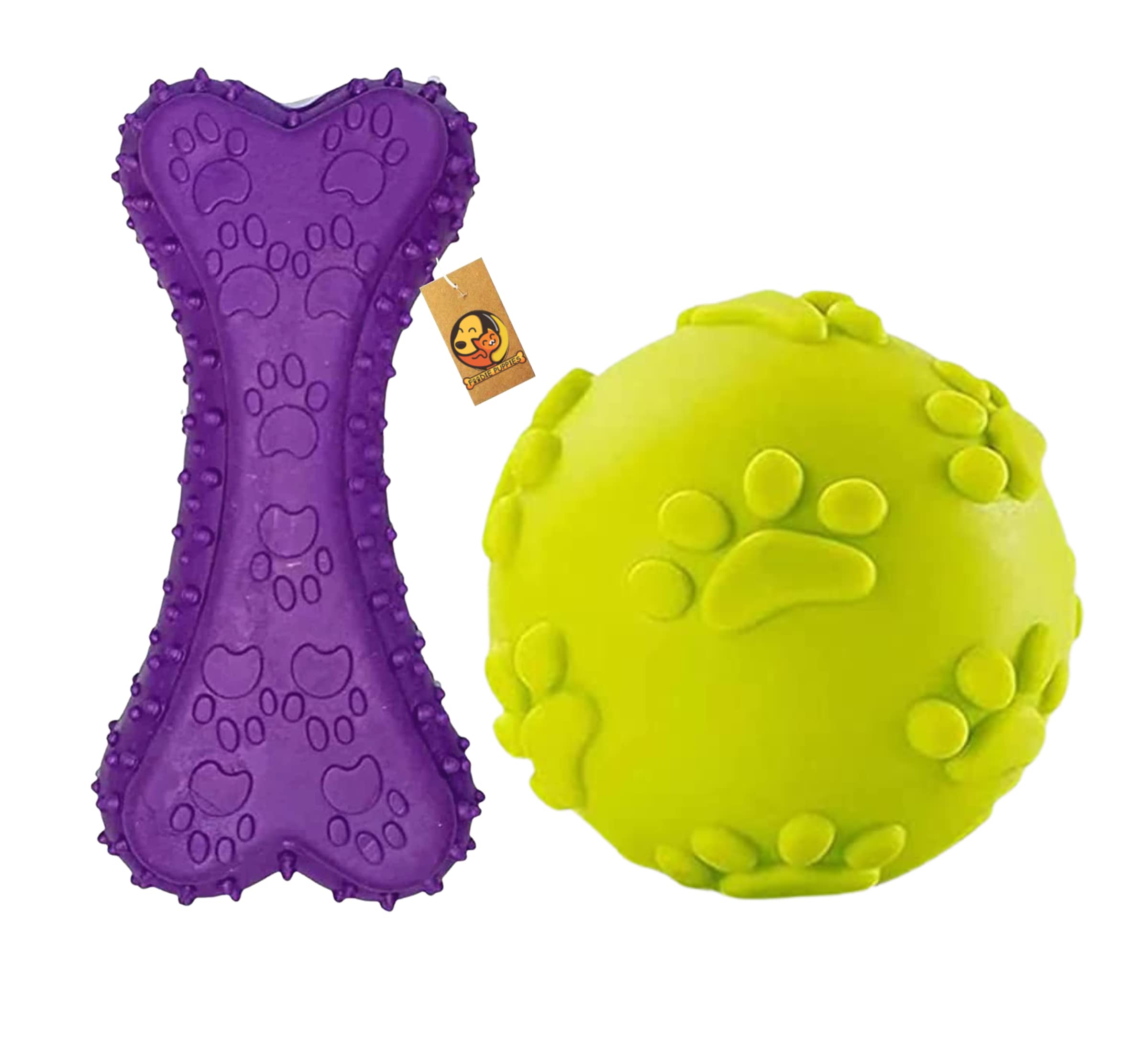 Foodie Puppies Dog Toy Combo of (Prickle Bone + Claw Ball) | Natural Latex Rubber Toys for Small Dogs & Puppies | Durable, Chewing, Fetching, Playing, Teething & Training Chew Safe Play Toy (B0BC234HRP) Amazon Price History, Amazon Price Tracker