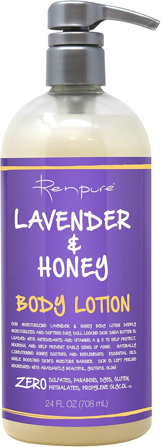 Renpure Lavender & Honey Body Lotion, 24 Ounce