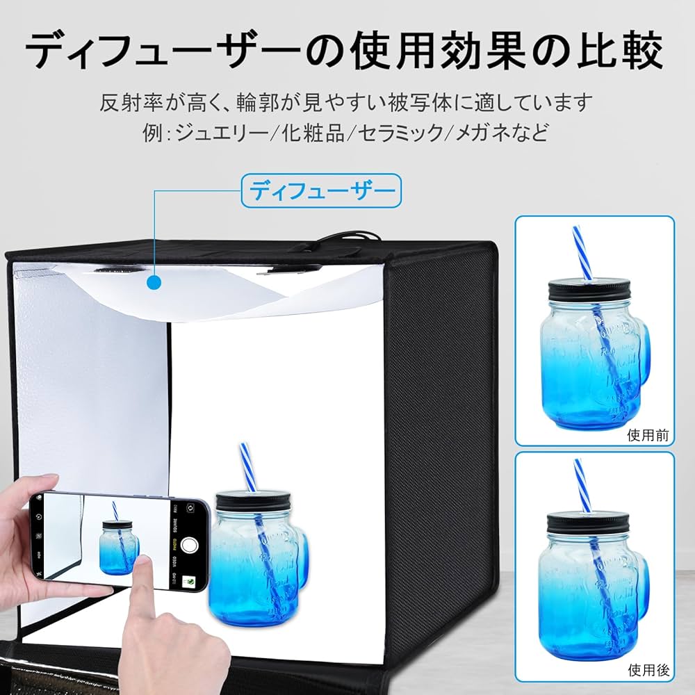 Amazon | 【40cm】PULUZ 撮影ボックス 40*40*40cm撮影キット 調