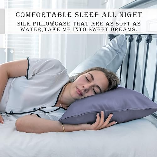 Miniatura 66 de Funda de almohada de seda para cabello y piel, suave, transpirable y resistente, fundas de almohada de seda de morera natural de ambos lados
