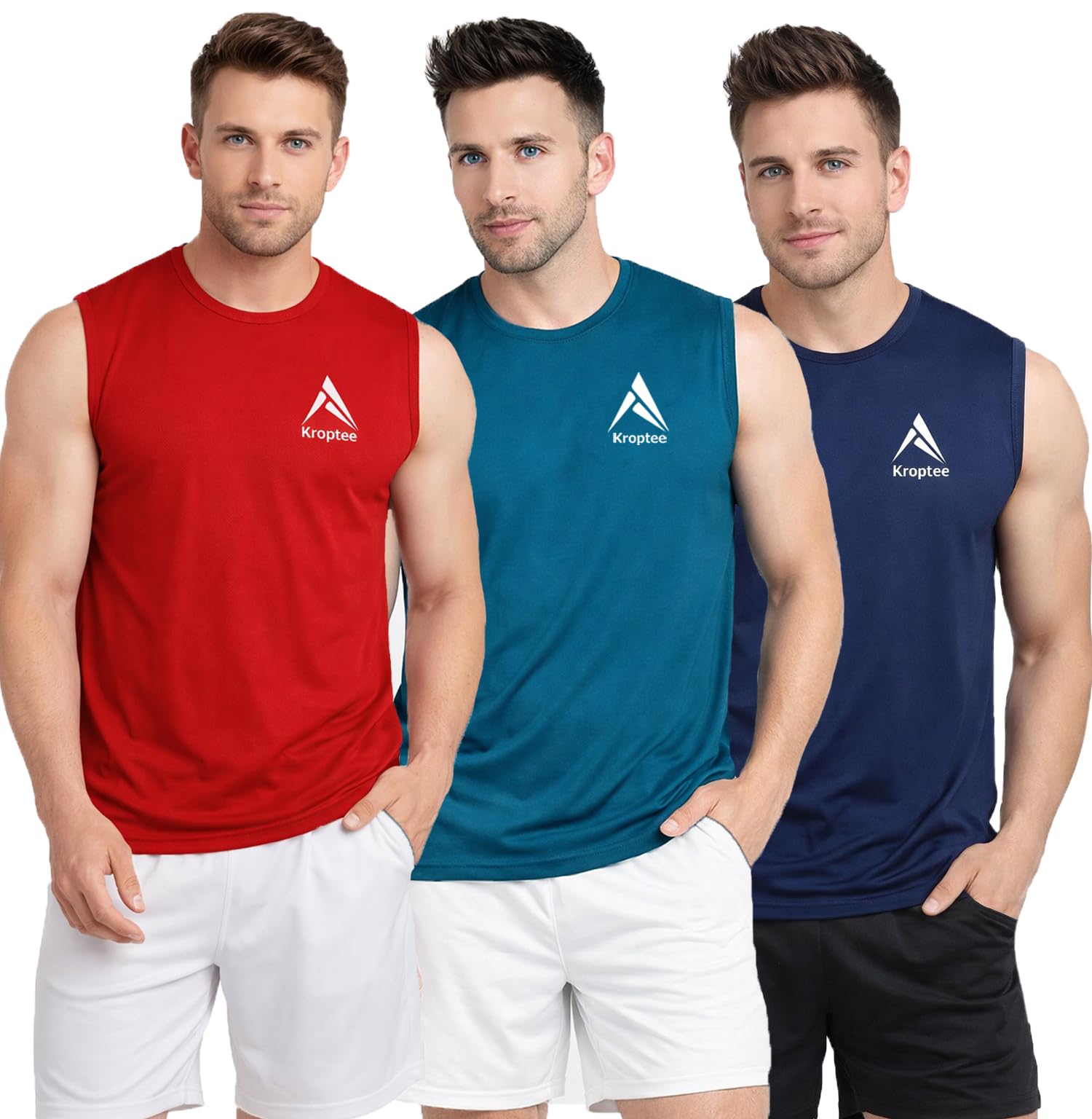 kroptee Stylish Vest for Men | Vest for Boys - Perfect for Gym Workouts,| Men's Tank Top Regular fit|Cotton Combo Pack of 3 Sports Vest-picture-41