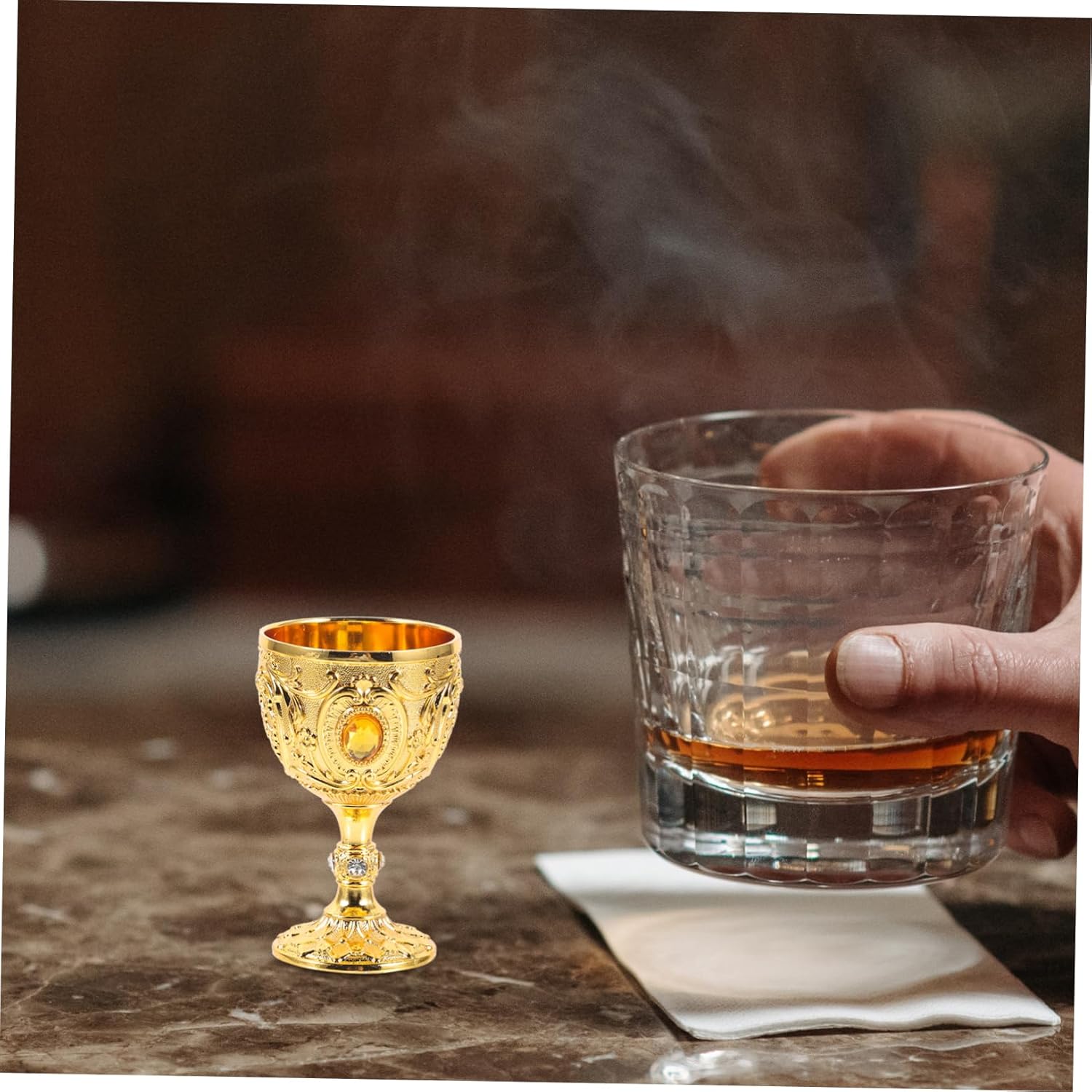 Vintage Chalice Goblet, Sacrifice Cup,Vintage Chalice Goblet Egyptian Wine Glass Altar Goblet Royal Wine Cup Brass Drinkware for Buddhist Holy Offering Cup