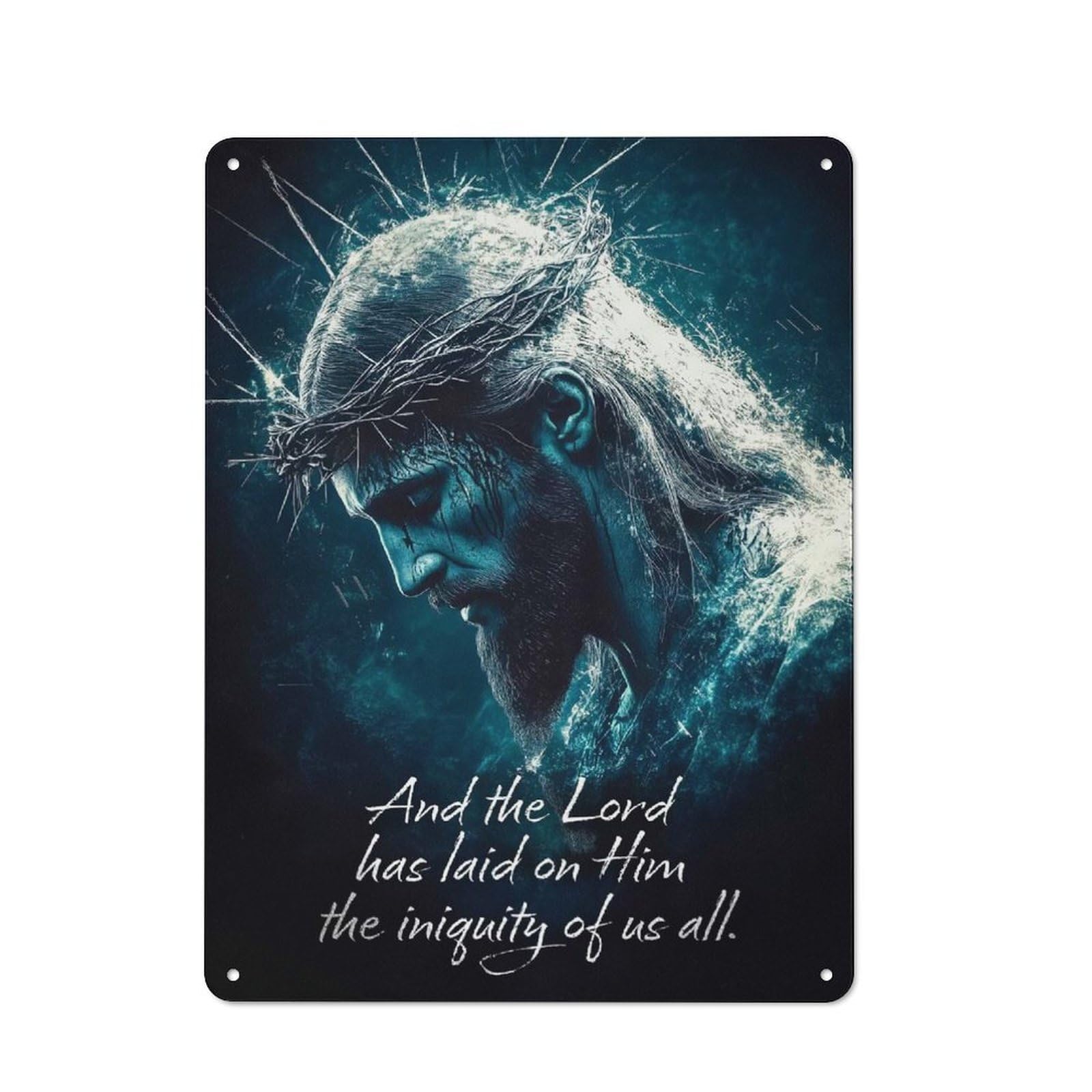 Junmoney Jesus Christ Lamb Of Gof Metal Plaque 40X30cm With For Garage Wall, Retro Decor, For Garage Decor Collectors Refreshing A Room In Autumn