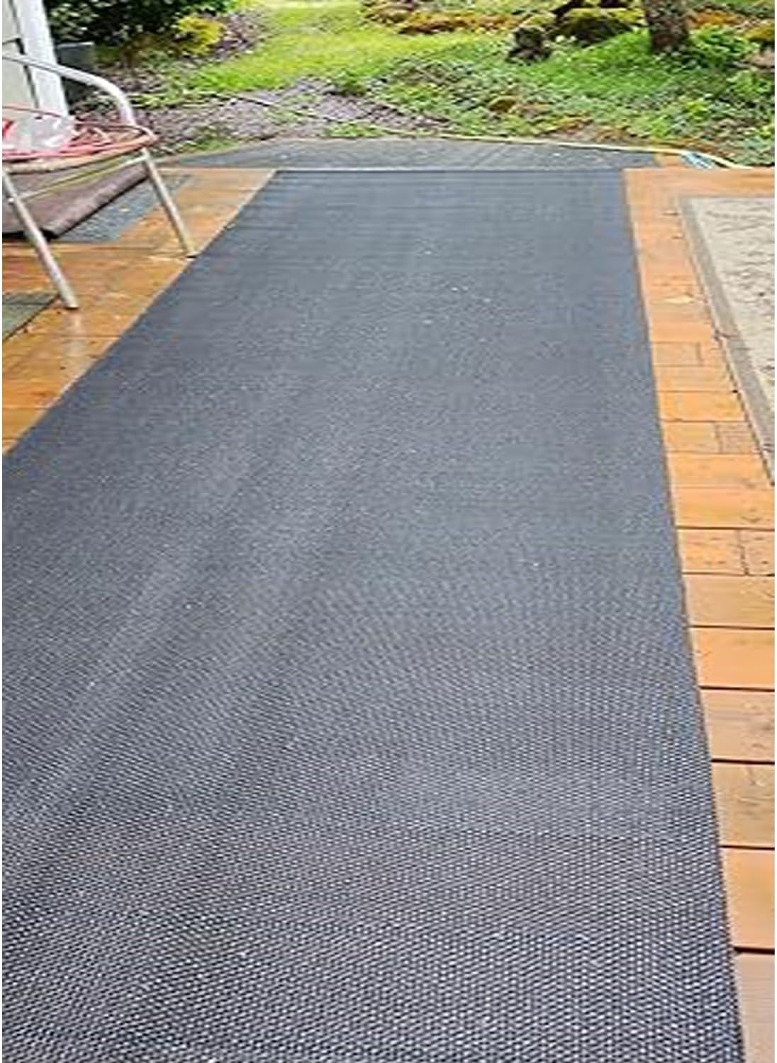 Commercial Drainage Non Slip Floor Matting Heavy Duty PVC Wet Area Water Drain Flooring Mat with Drain Holes for Wet or Slippery Areas,Indoor Outdoor Cushion (Black, 3FTX16.4FT)