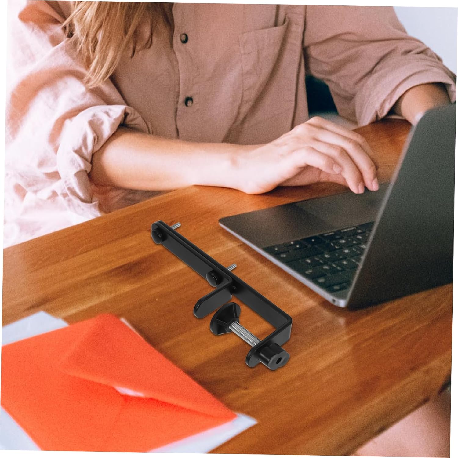 MAGICLULU 2pcs Pegboard Desk Stand Clamp-on Organizer for Gaming and Office Adjustable Height Sturdy Black Plastic for Crafting and Privacy Panel Use