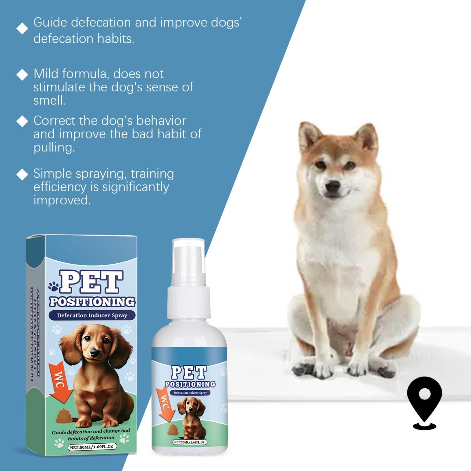 Spray d'apprentissage de la propreté pour Chien, Parfum Attrayant, Spray d'entraînement pour Chiot - Aide au Dressage de Chien - Spray correcteur de Dressage - sans Danger pour Les Chiens et