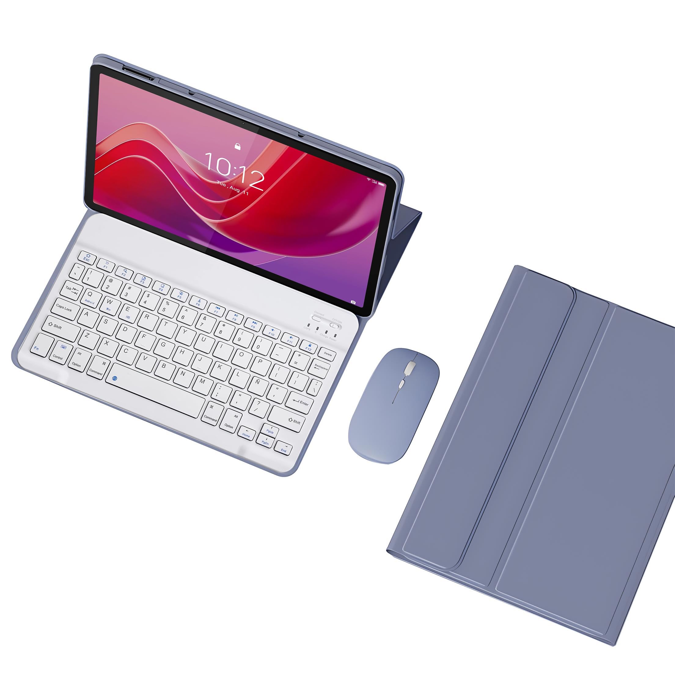 Funda con Teclado para Lenovo Idea Tab 11 Pulgadas 2025 / Tab M11 11 Pulgadas 2024, Español Ñ, Teclado Inalámbrico Magnéticamente Desmontable, Ratón Bluetooth 2,4G,Púrpura