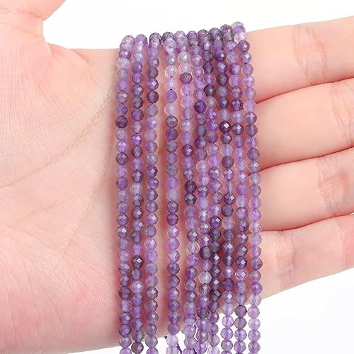 Cuentas redondas de 0.118 in facetadas de piedras preciosas naturales cortadas con láser y redondas, sueltas, espaciadoras para hacer joyas y hacer