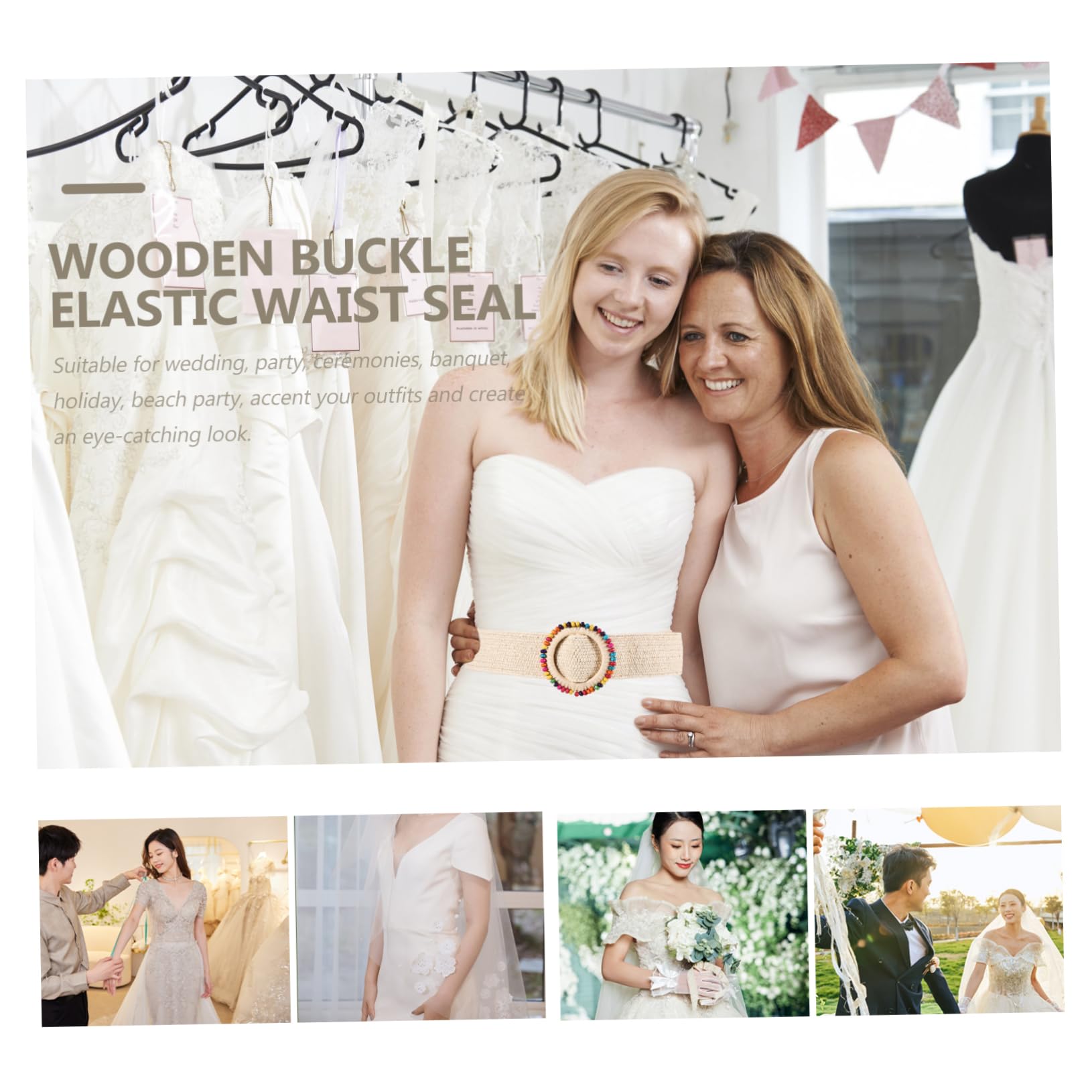 5piezas Cinturón Trenzado Elástico Para Mujer Cinturón Decorativo De Woven Para Vestidos Para Fiestas y Eventos Especiales y Cómodo