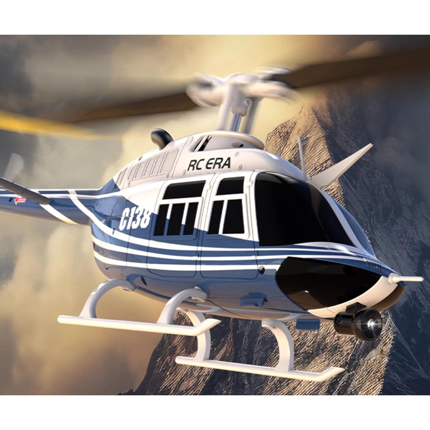 1/33 RC-Hubschrauber C138 Bell206 6-Kanal-Steuerung mit 6-Achsen-Gyroskop | Simuliertes ferngesteuertes Flugmodell mit mitgelieferter Batterie, als Hobby-Geschenk für Erwachsene geeignet